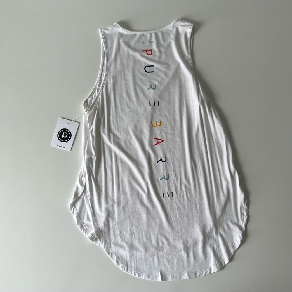 NWT Pure Barre Hi Low Back Logo Tank, size Small